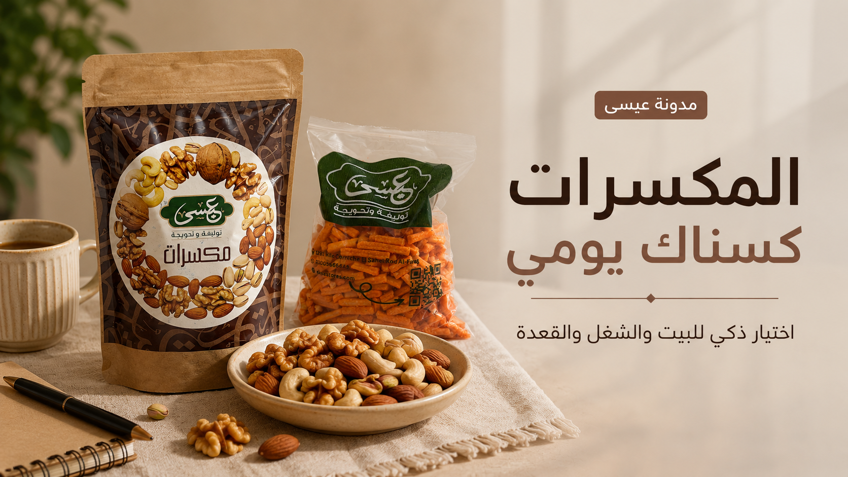 المكسرات كسناك يومي: اختيار ذكي للشغل والبيت والقعدة